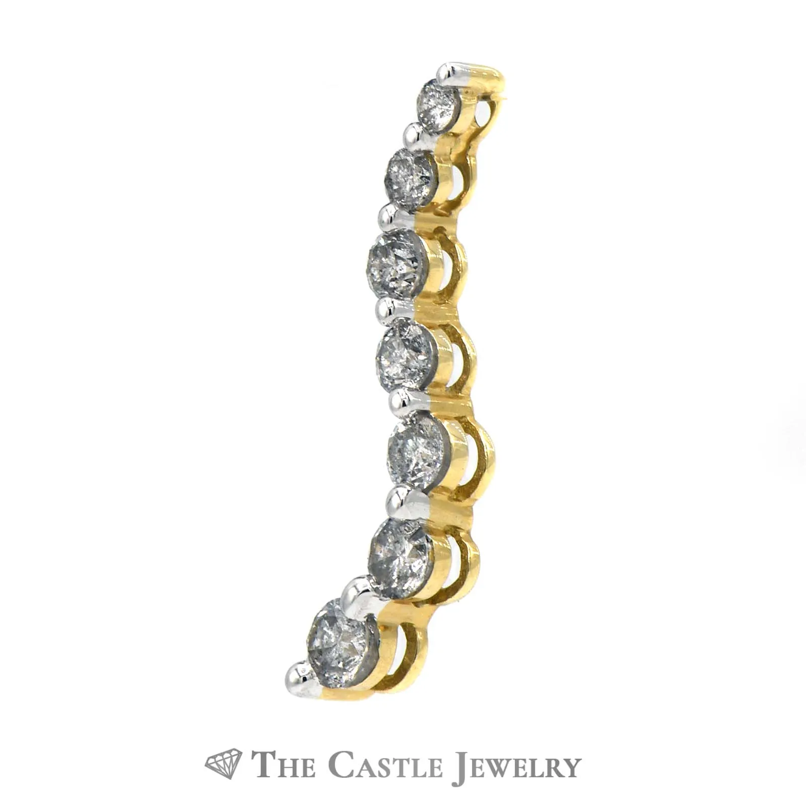 1cttw Journey “Path” Pendant with Round Diamonds in 14K Yellow Gold