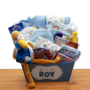 A Special Delivery New Baby Gift Basket - Blue