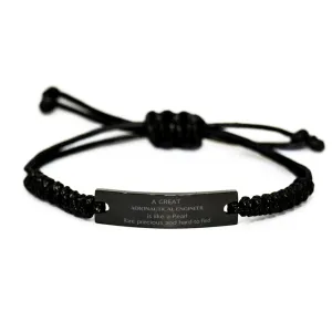 Aeronautical Engineer Black Rope Bracelet - A Great Teacher, Inspirational Gift for Graduation, Confidence and Hope