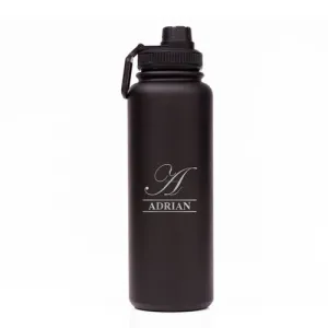 Black Personalised Hydration Vacuum Bottle , 1 litre