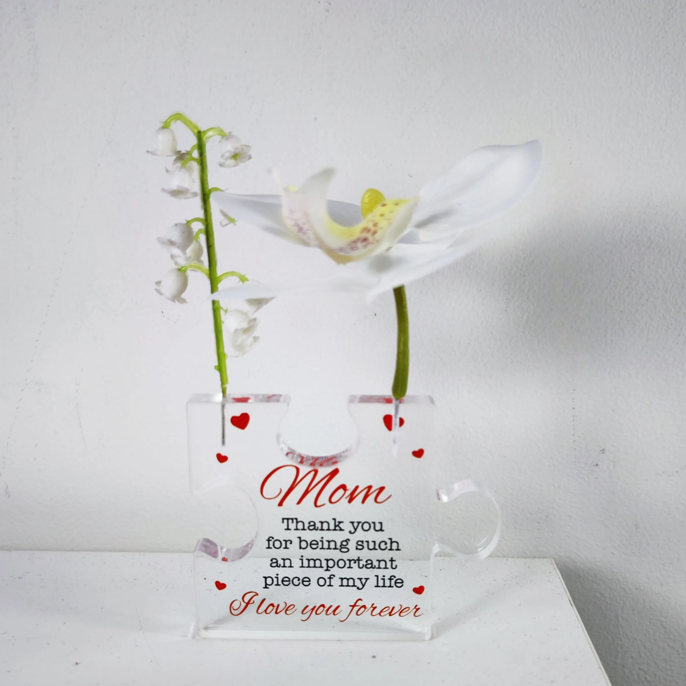 Bulk Sympathy Gifts Memorial Bereavement Gifts Artificial Floral In Acrylic Heart Condolence Remembrance Gifts for Loss of Loved One Wholesale