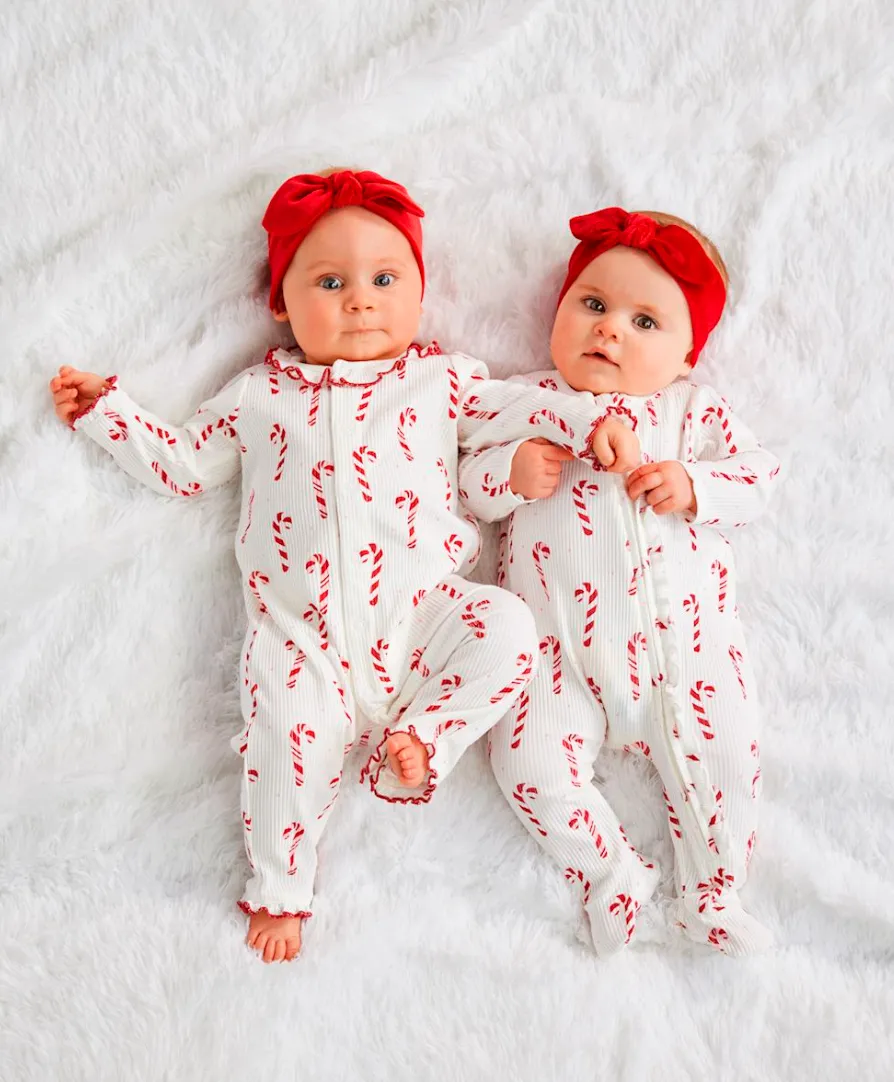 CANDY CANE SLEEPER & HEADBAND SET BY MUD PIE