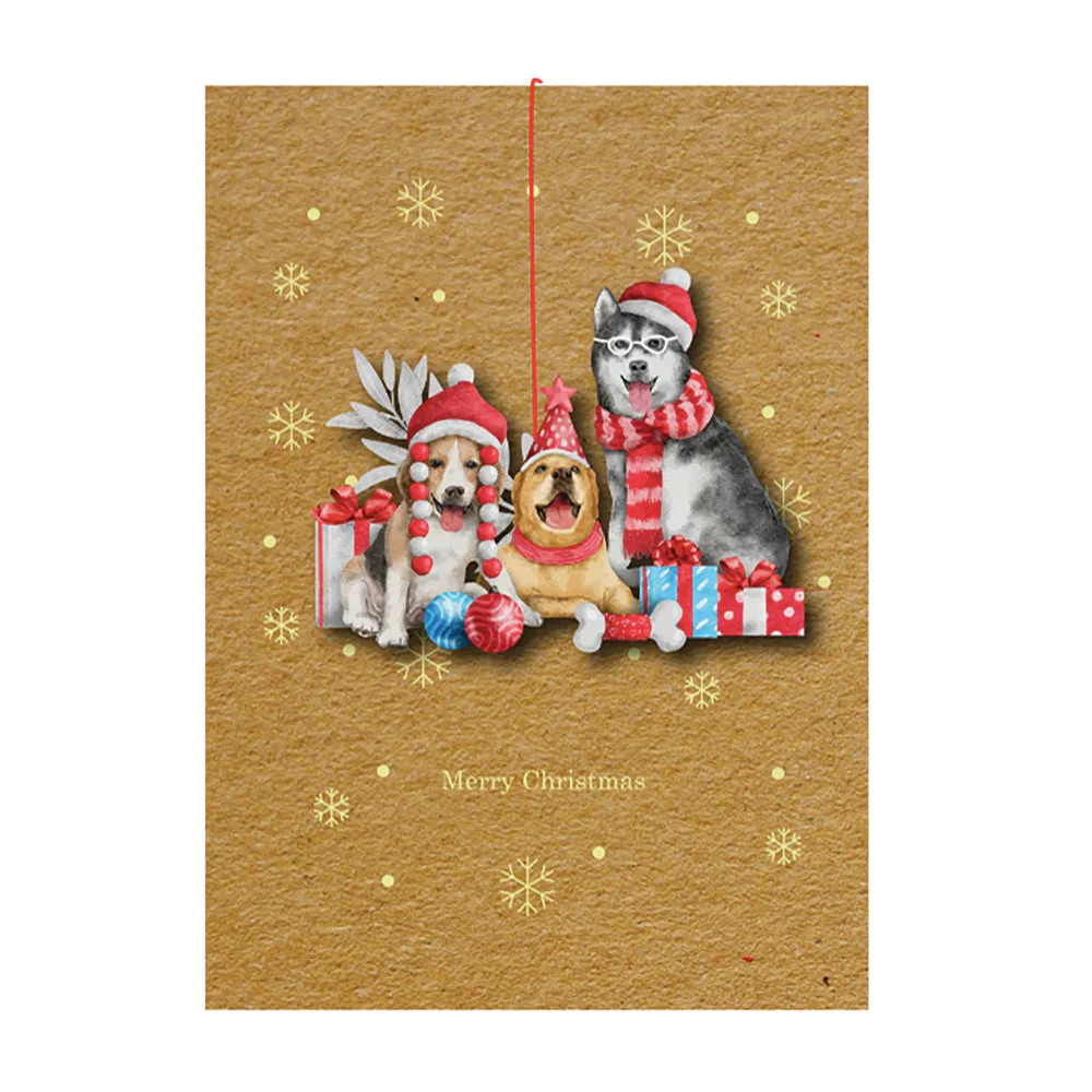 Christmas Card with Wooden Ornament