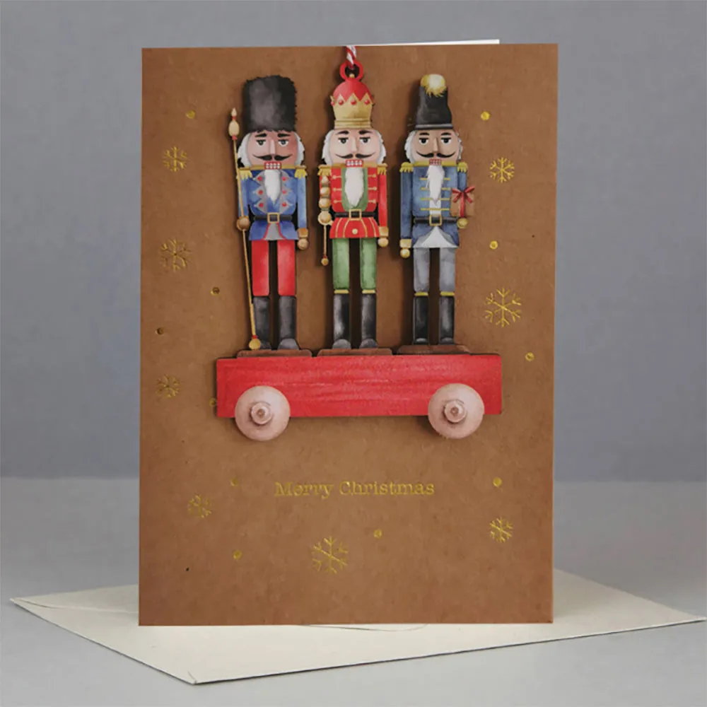 Christmas Card with Wooden Ornament