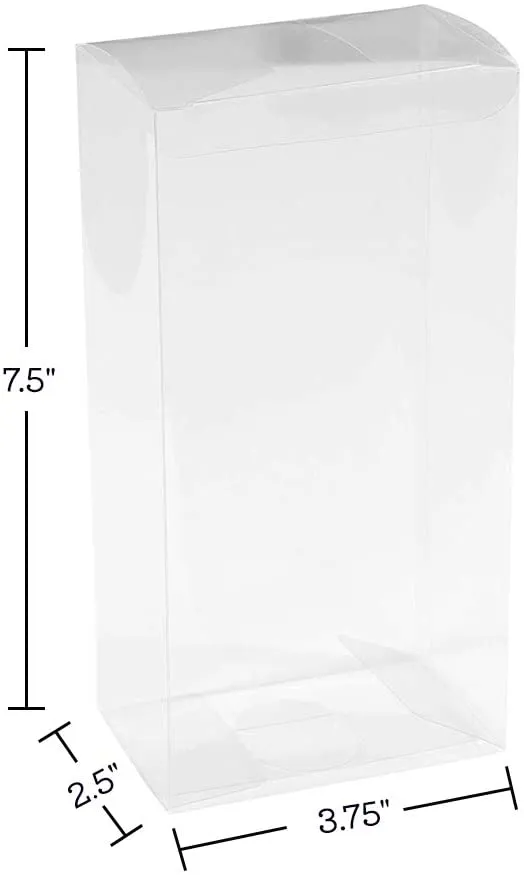 Clear Plastic Gift Boxes Large 7.5"x3.75"x2.5" 16 Pack