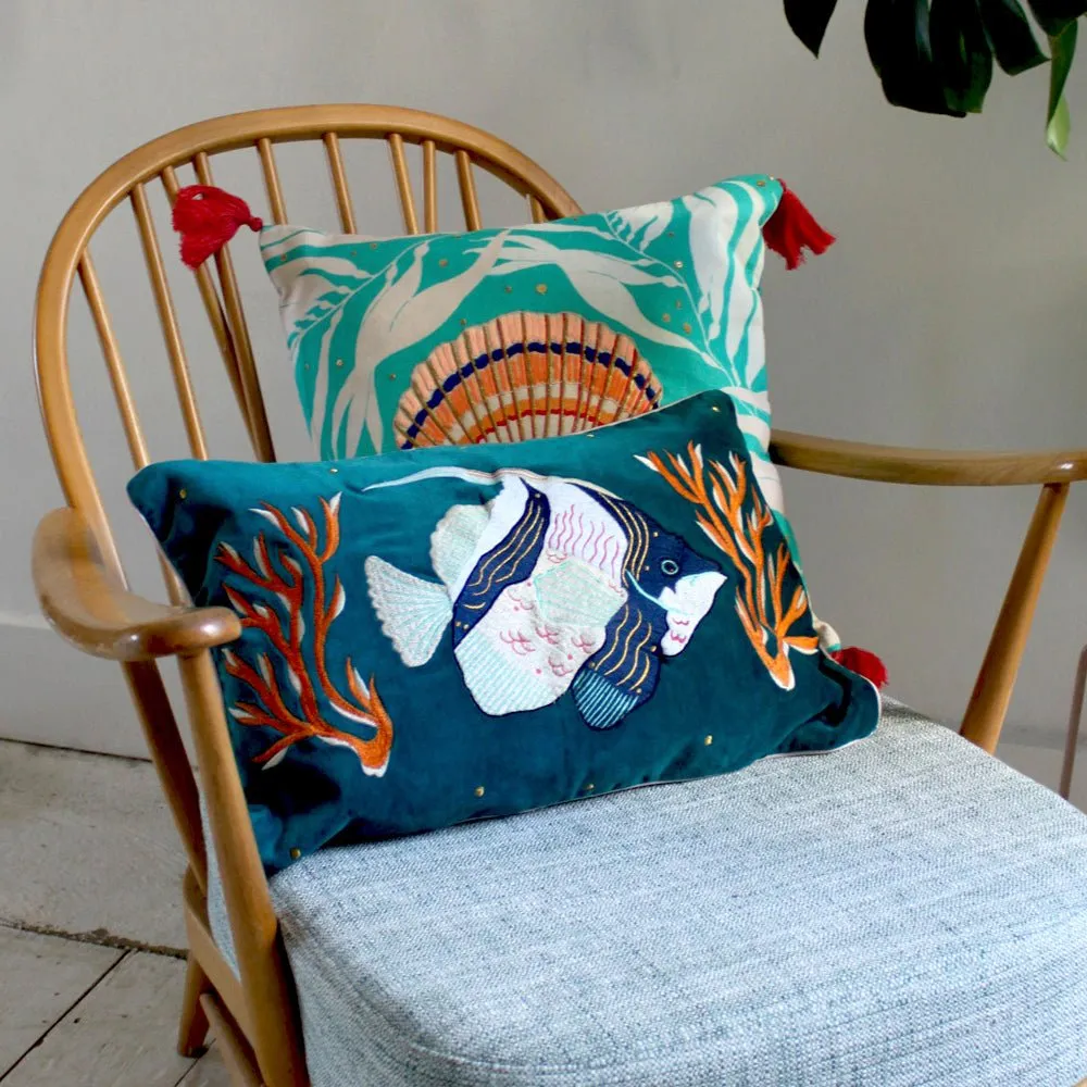 Coral Velvet Fish Cushion