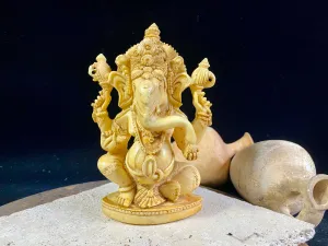 Cream Resin Ganesh Statue - Large