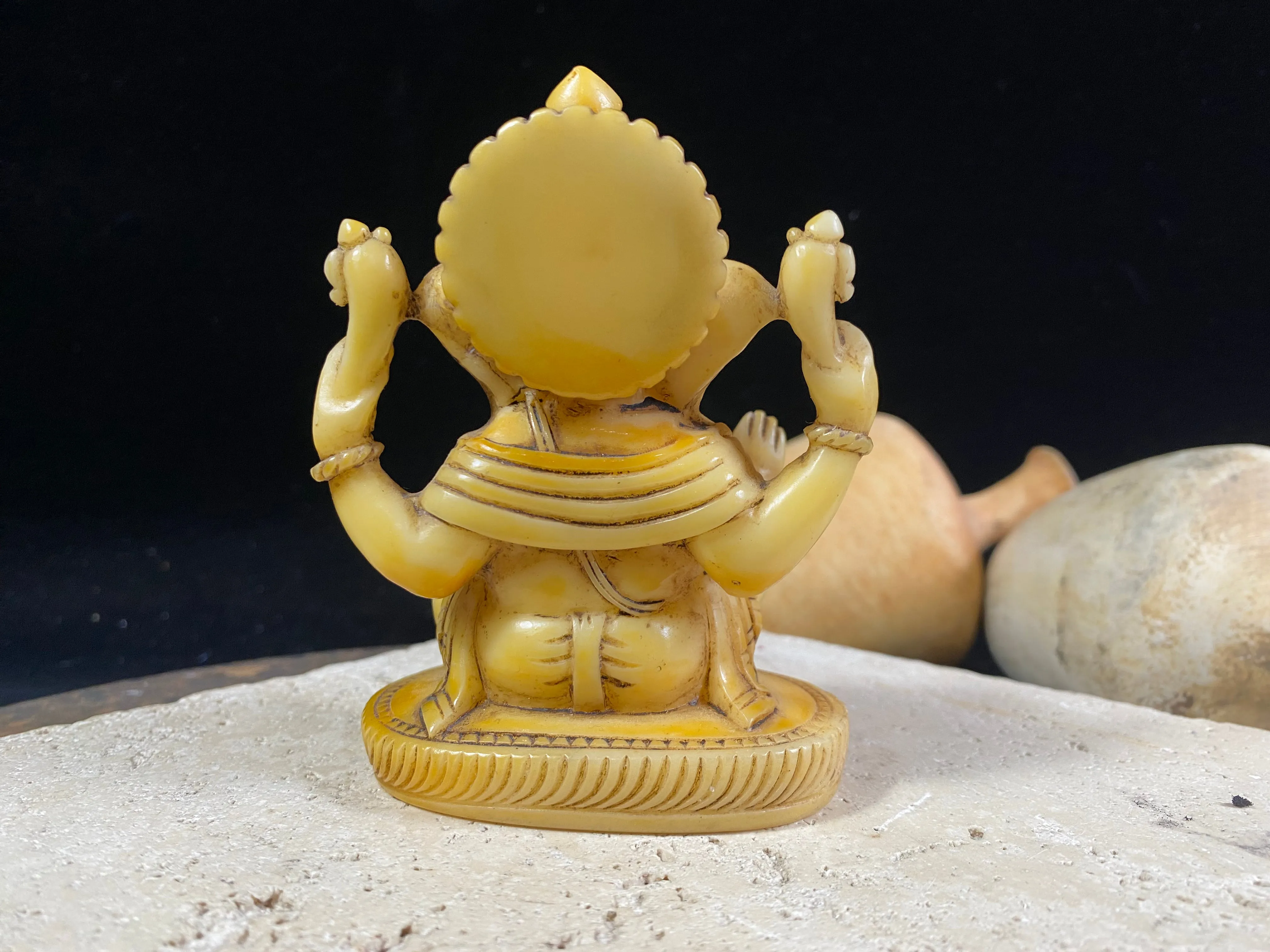 Cream Resin Ganesh Statue - Small