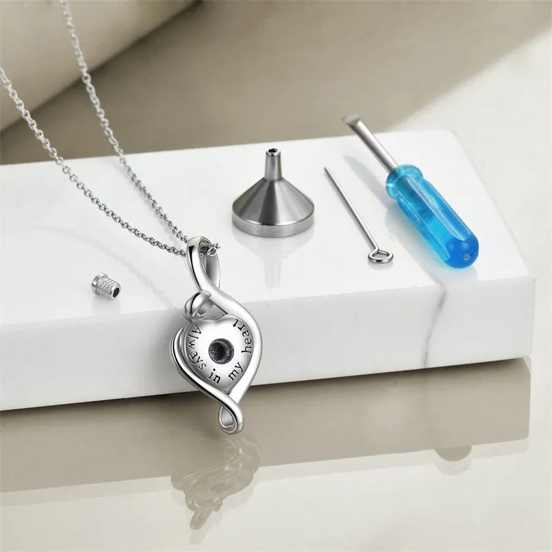 Cremation Jewelry for Ashes for Women Sterling Silver Grandma Infinity Love Heart Urn Necklace Gifts for Grandma Human