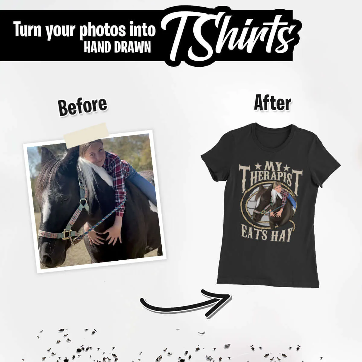 Custom Personalized Photo Horse Therapist Shirt