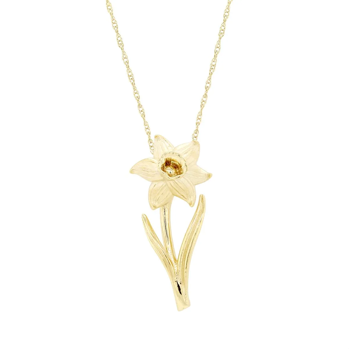 DAFFODIL FLOWER PENDANT NECKLACE