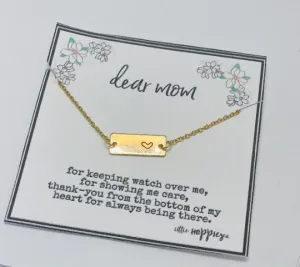 Dear Mom Necklace: Rose Gold