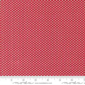 Fabric, Kitty Christmas Polka Dots by Urban Chiks - Red BERRY (by the yard)