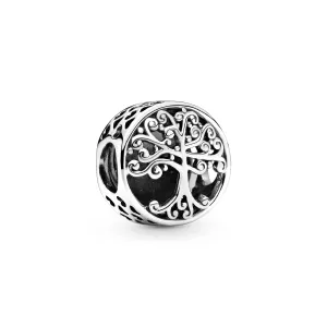 Family tree silver charm