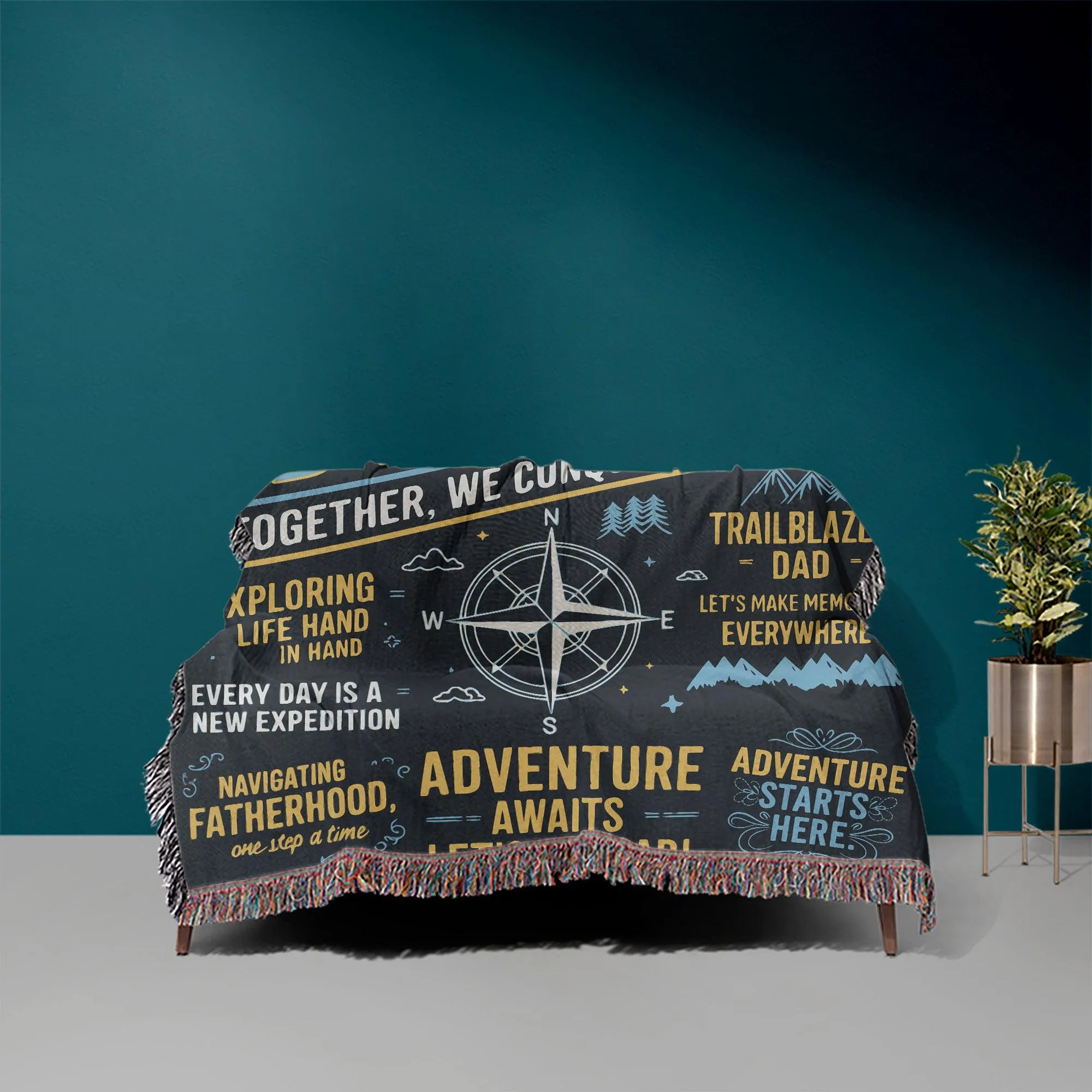 Fatherhood The Greatest Adventure Christmas Gift for Dad 50" x 60" Gift Woven Jacquard Blanket