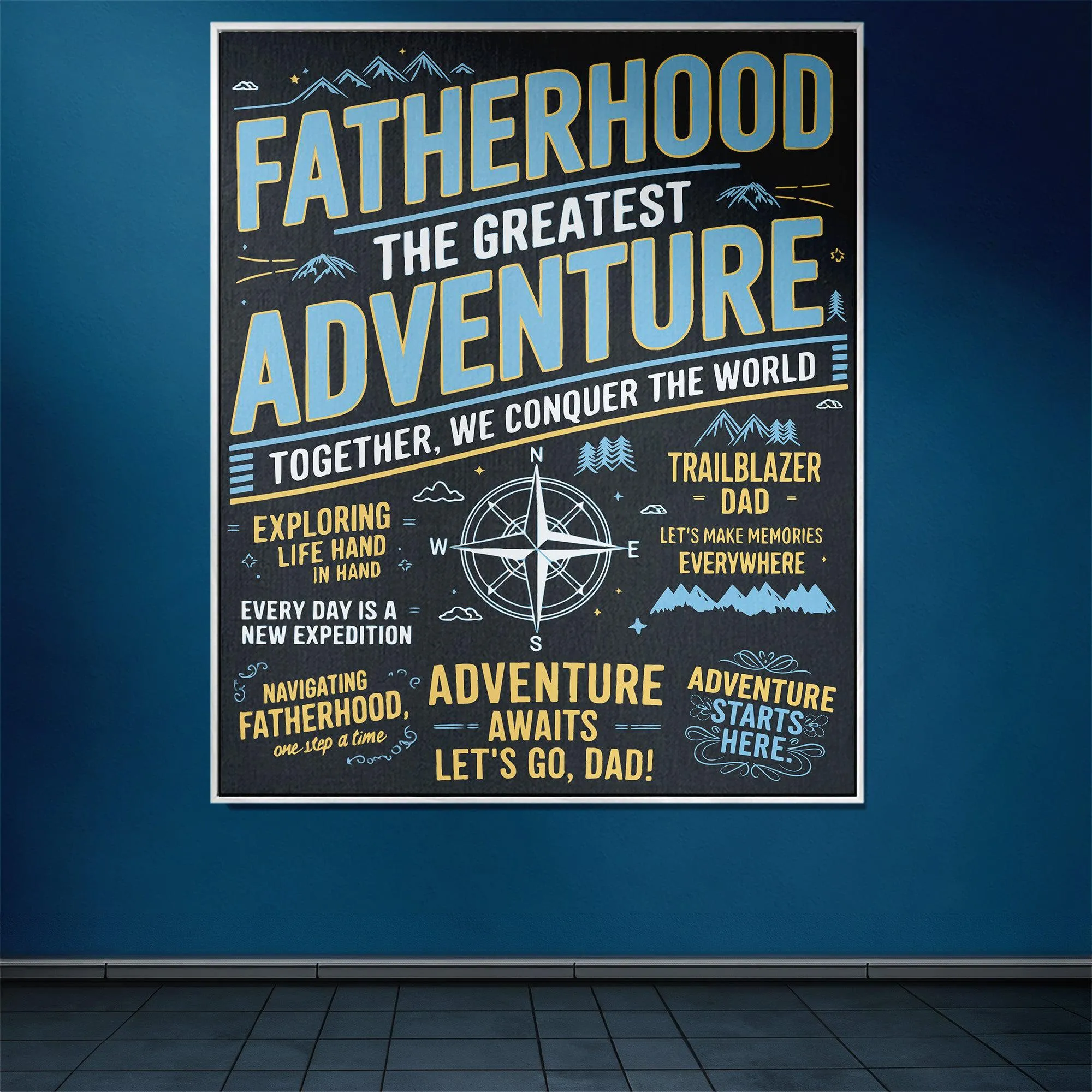 Fatherhood The Greatest Adventure Christmas Gift for Dad 50" x 60" Gift Woven Jacquard Blanket