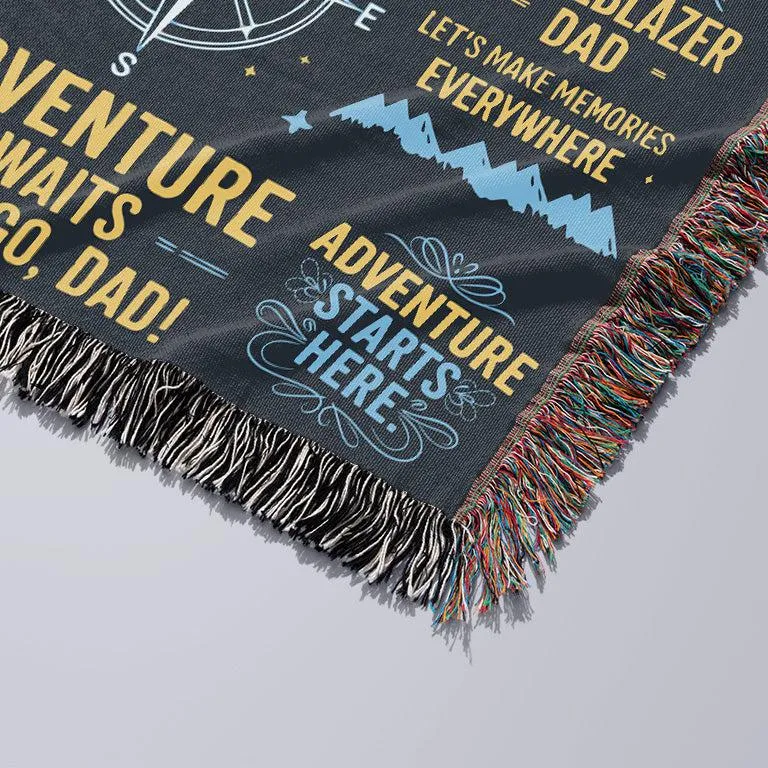 Fatherhood The Greatest Adventure Christmas Gift for Dad 50" x 60" Gift Woven Jacquard Blanket