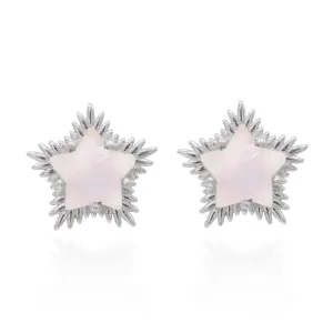 Felicity Moonstone Spiky Star Stud Earrings | 925 Sterling Silver