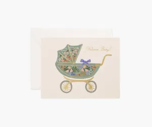 Floral Pram Greeting Card