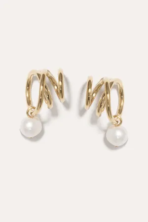 Flow - Pearl and Gold Vermeil Earrings