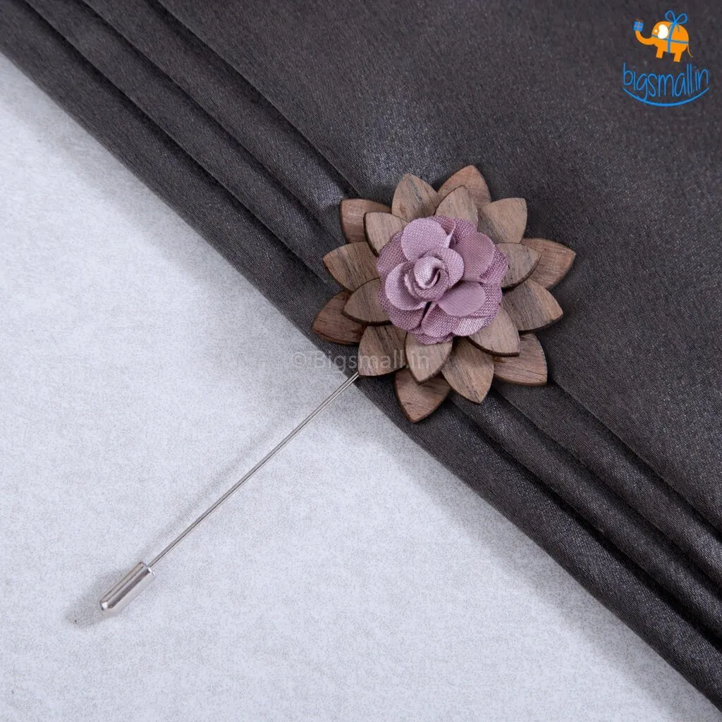 Flower Wooden Brooch