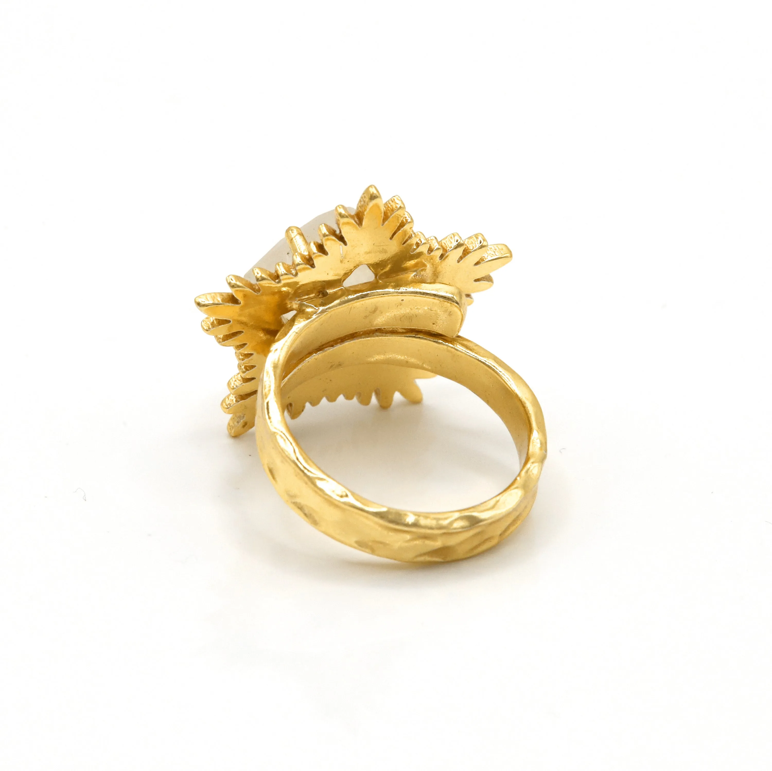 Gigi Moonstone Spiky Star Ring | 18k Gold Plated