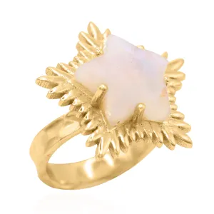 Gigi Moonstone Spiky Star Ring | 18k Gold Plated