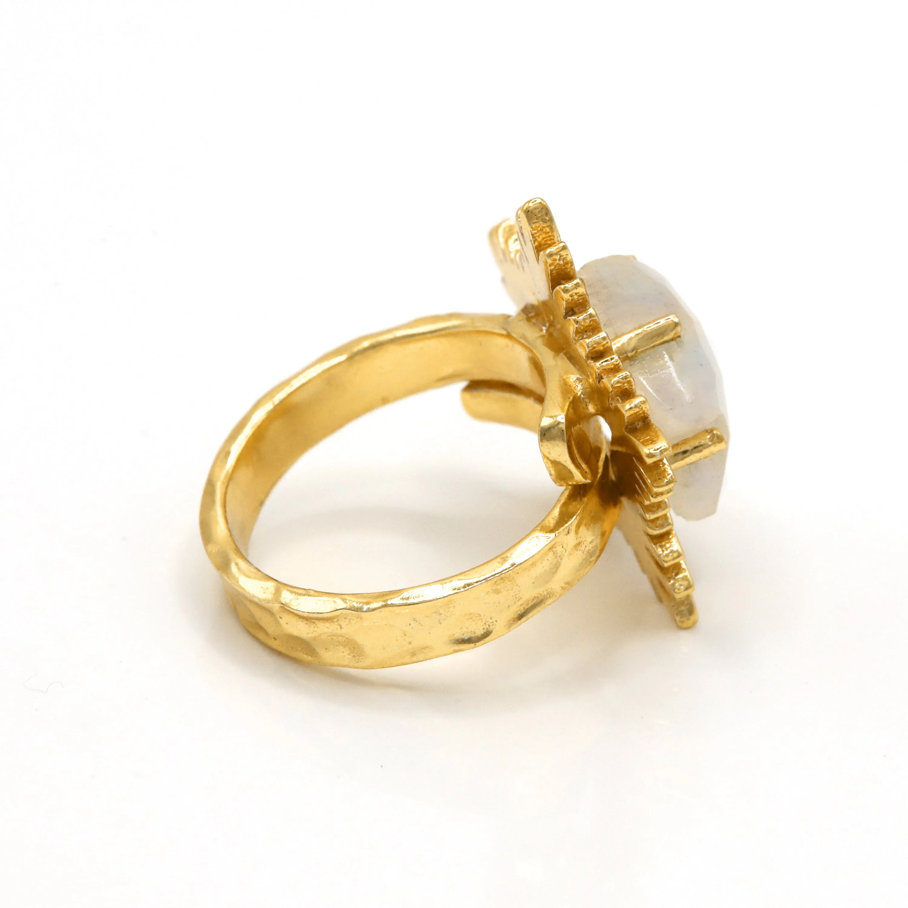 Gigi Moonstone Spiky Star Ring | 18k Gold Plated