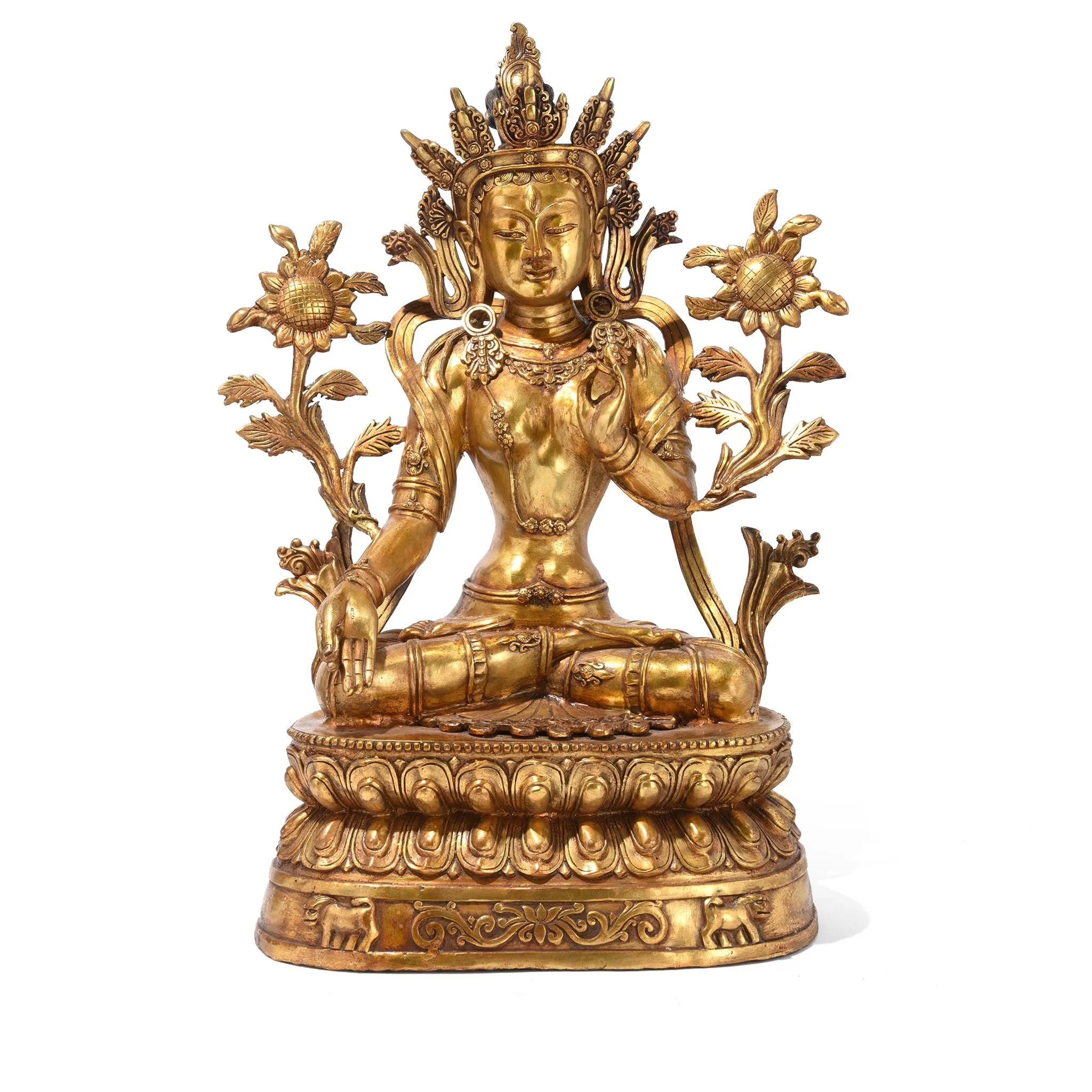 Gilt Bronze Statue Of The Tibetan Goddess Tara