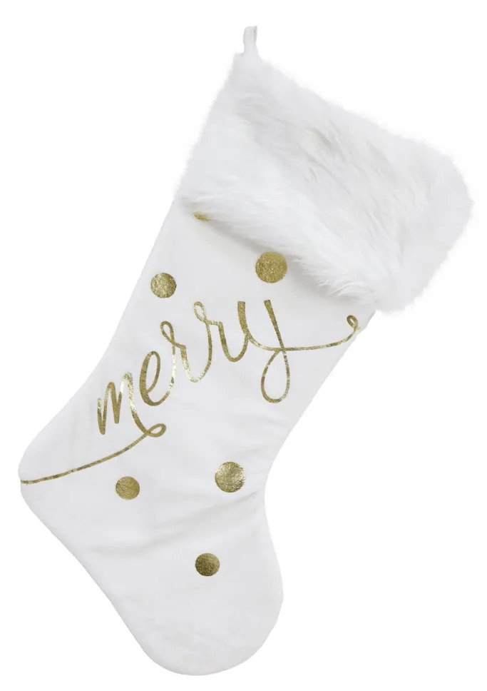 Gold Foil Merry Stocking 2 Asst (53cm)