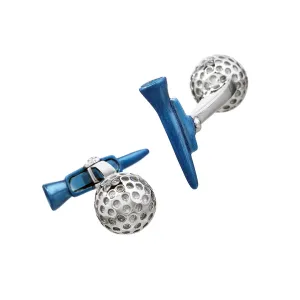 Golf Ball and Tee SterlingCufflinks