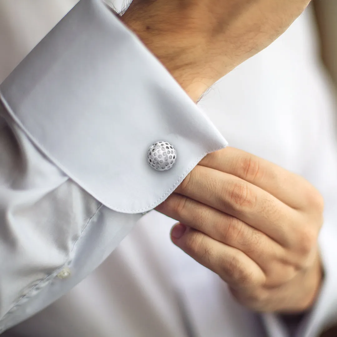 Golf Ball and Tee SterlingCufflinks