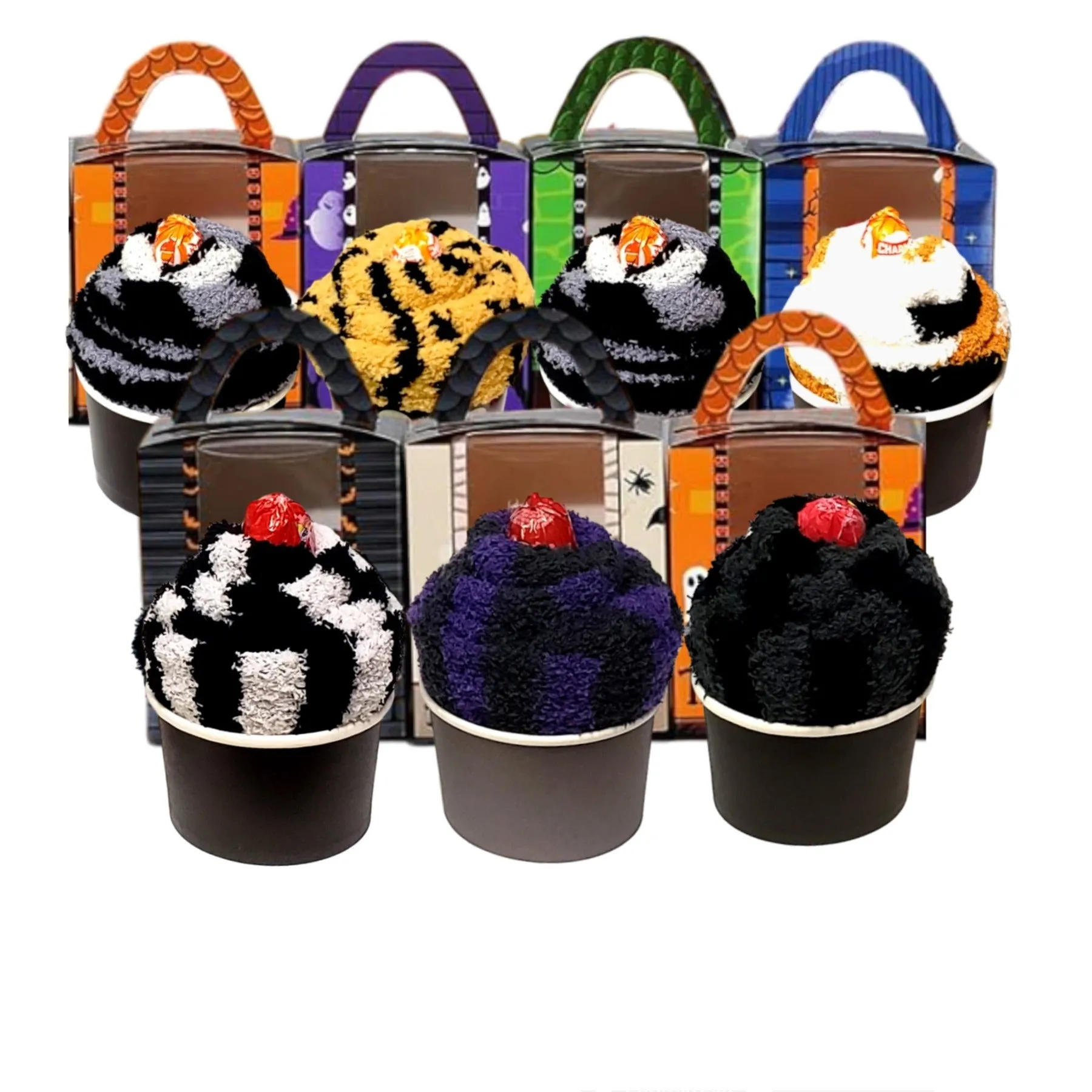 Halloween fuzzy socks gift box for adults and teens