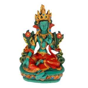 Handmade Green Tara, Goddess of Compassion, Female Buddha Statue,Tibetan Green Tara Resin Statue,Quan Yin,Spiritual Gifts,HouseWarming Gifts