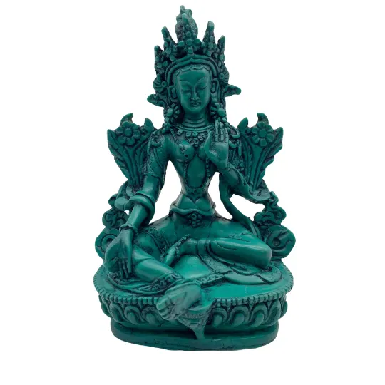 Handmade Green Tara, Goddess of Compassion, Female Buddha Statue,Tibetan Green Tara Resin Statue,Quan Yin,Spiritual Gifts,HouseWarming Gifts