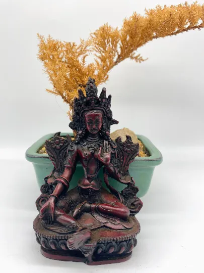 Handmade Green Tara, Goddess of Compassion, Female Buddha Statue,Tibetan Green Tara Resin Statue,Quan Yin,Spiritual Gifts,HouseWarming Gifts