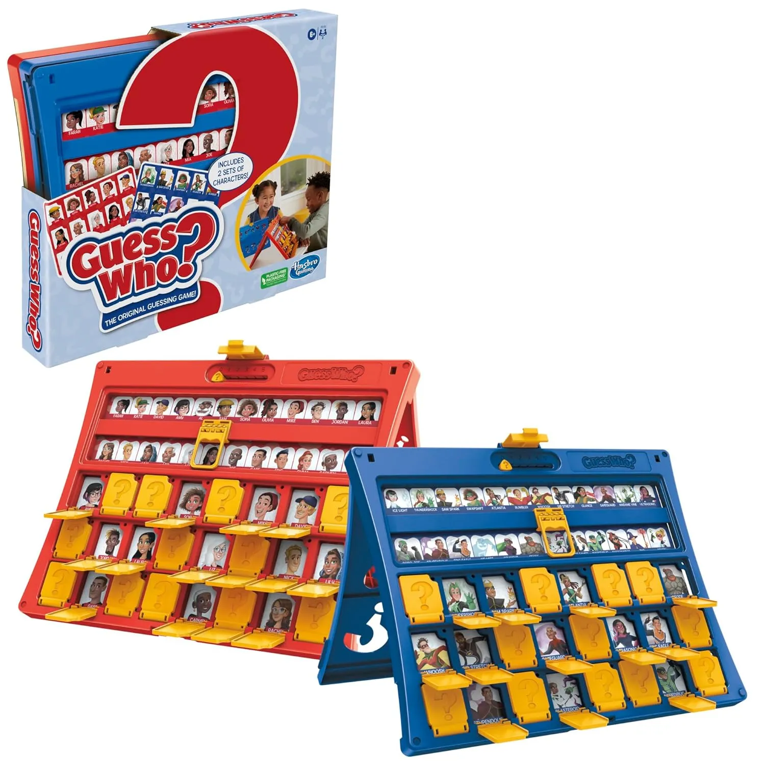 Hasbro Gaming Guess Who? Original, Easy to Load Frame, Double-Sided Character Sheet, 2 Player Board Games for Kids, Ages 6 and Up