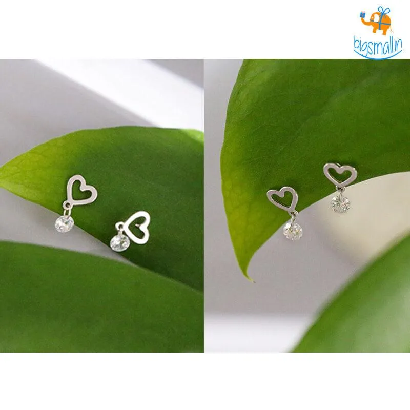 Heart Shaped Ear Studs