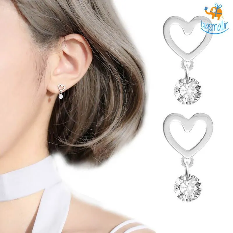 Heart Shaped Ear Studs