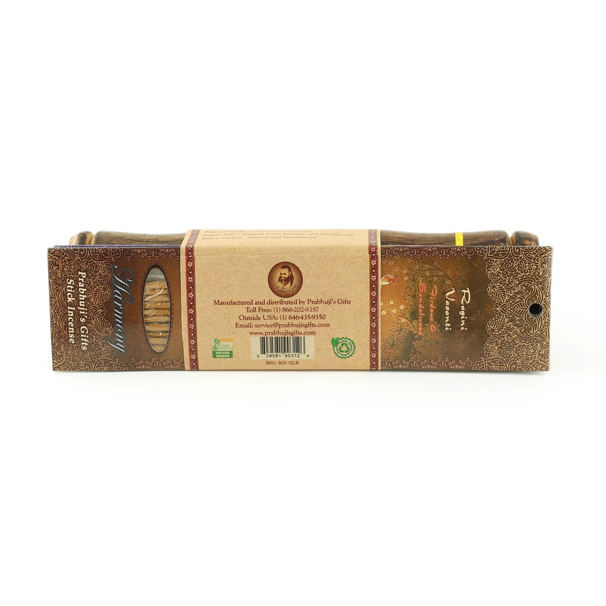 Incense Gift Set - Bamboo Burner   3 Harmony Incense Sticks Packs & Love Greeting - Rest in you