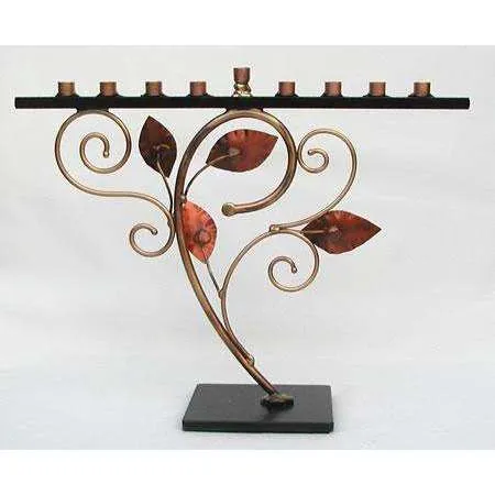 Infinity Art in Metal Tree of Life Jewish Menorah