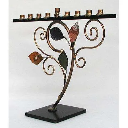 Infinity Art in Metal Tree of Life Jewish Menorah