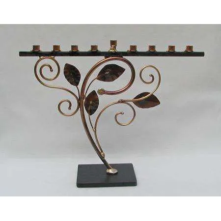 Infinity Art in Metal Tree of Life Jewish Menorah