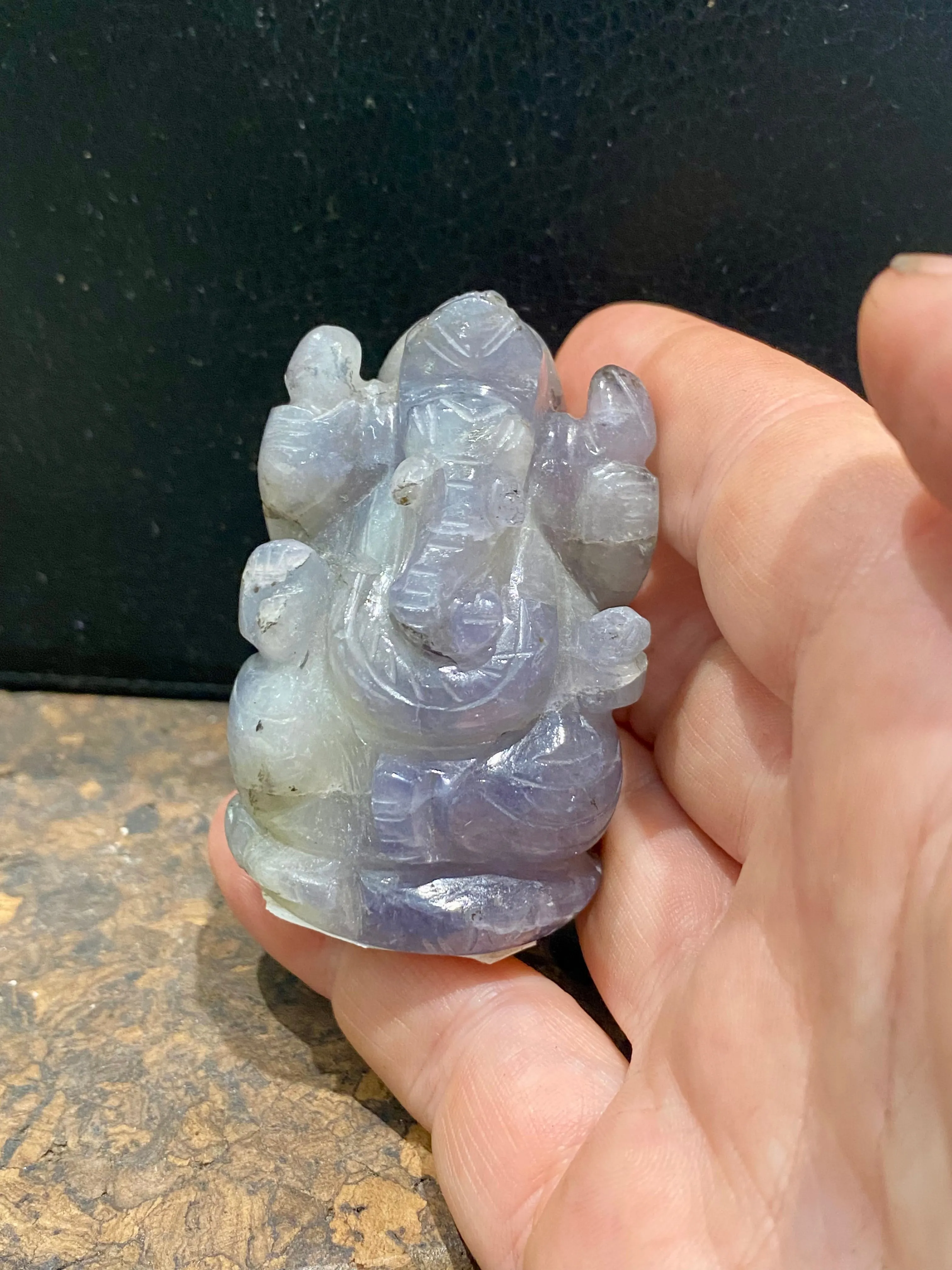 Iolite Ganesh Statue