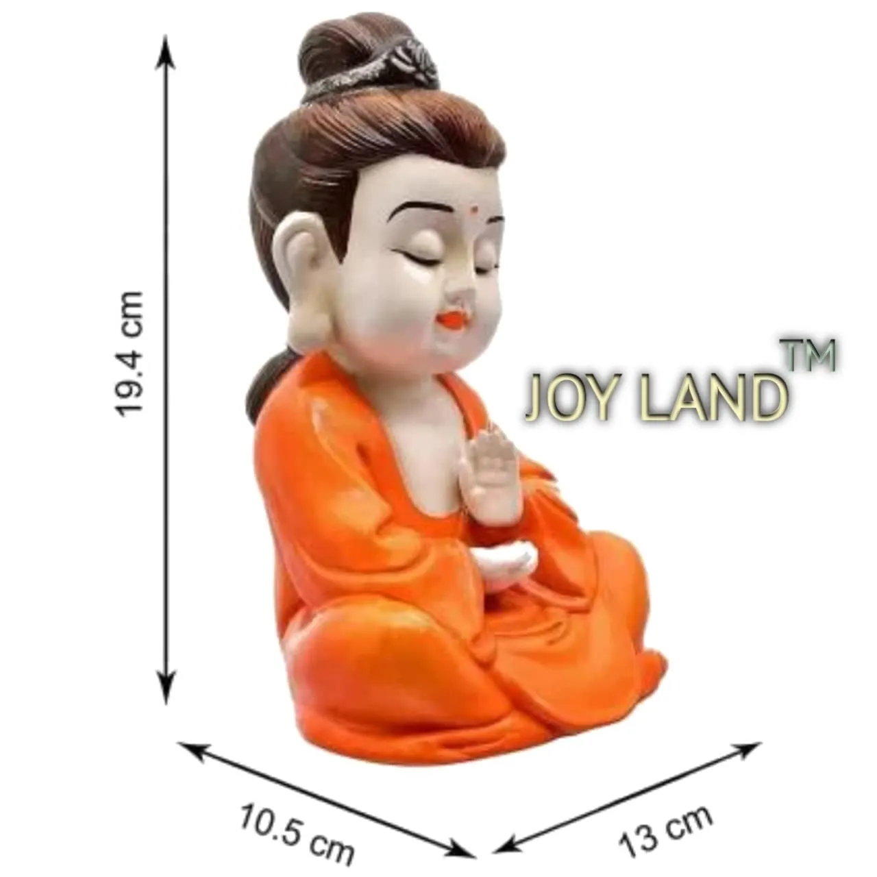 JOY LAND Big Gift Items Premium Rare Handcrafted Polymarble Meditation/Dhyan Buddha Statue Lord Figurine/Idol (White-Blue, 8-inch) -WB-901 by JoyLand