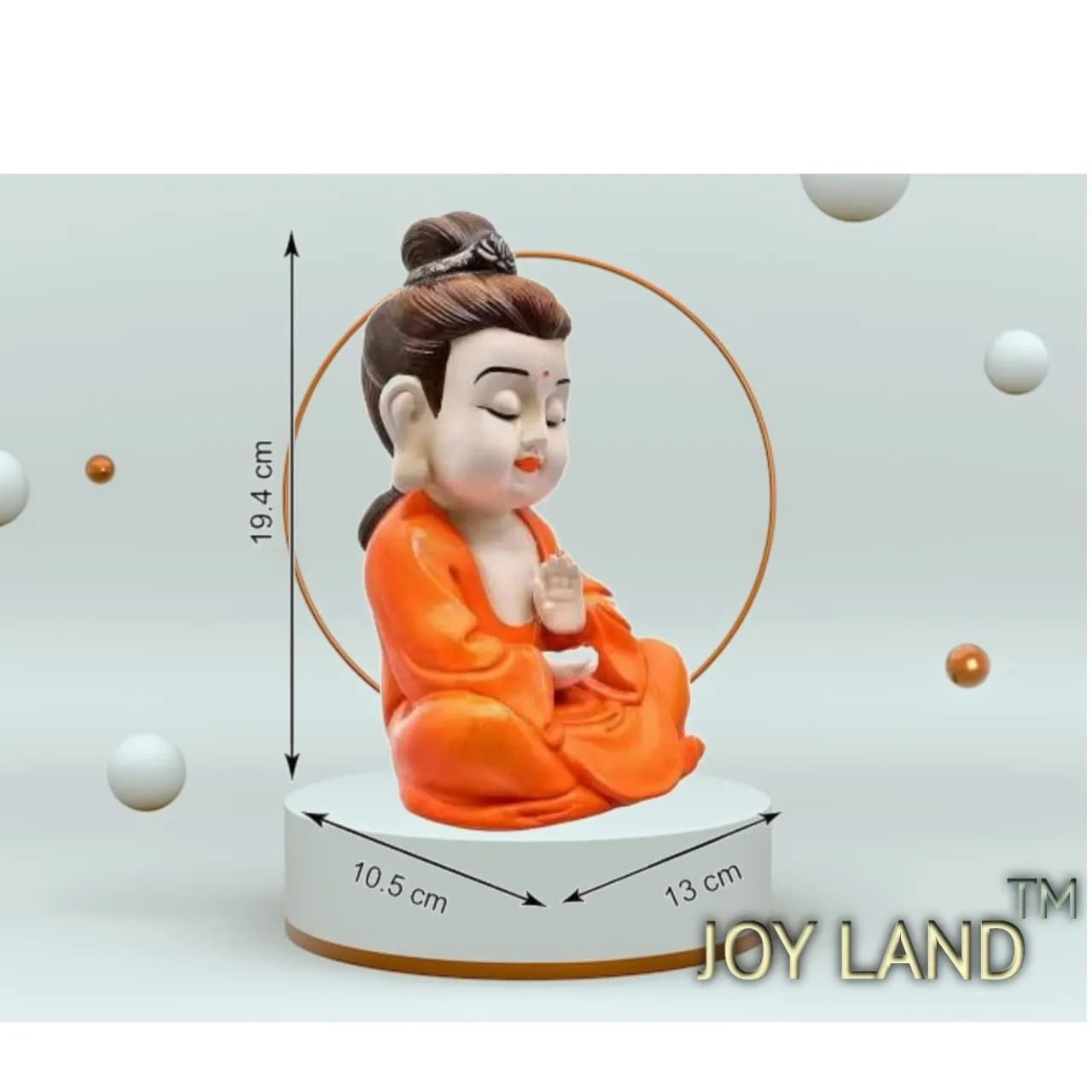 JOY LAND Big Gift Items Premium Rare Handcrafted Polymarble Meditation/Dhyan Buddha Statue Lord Figurine/Idol (White-Blue, 8-inch) -WB-901 by JoyLand