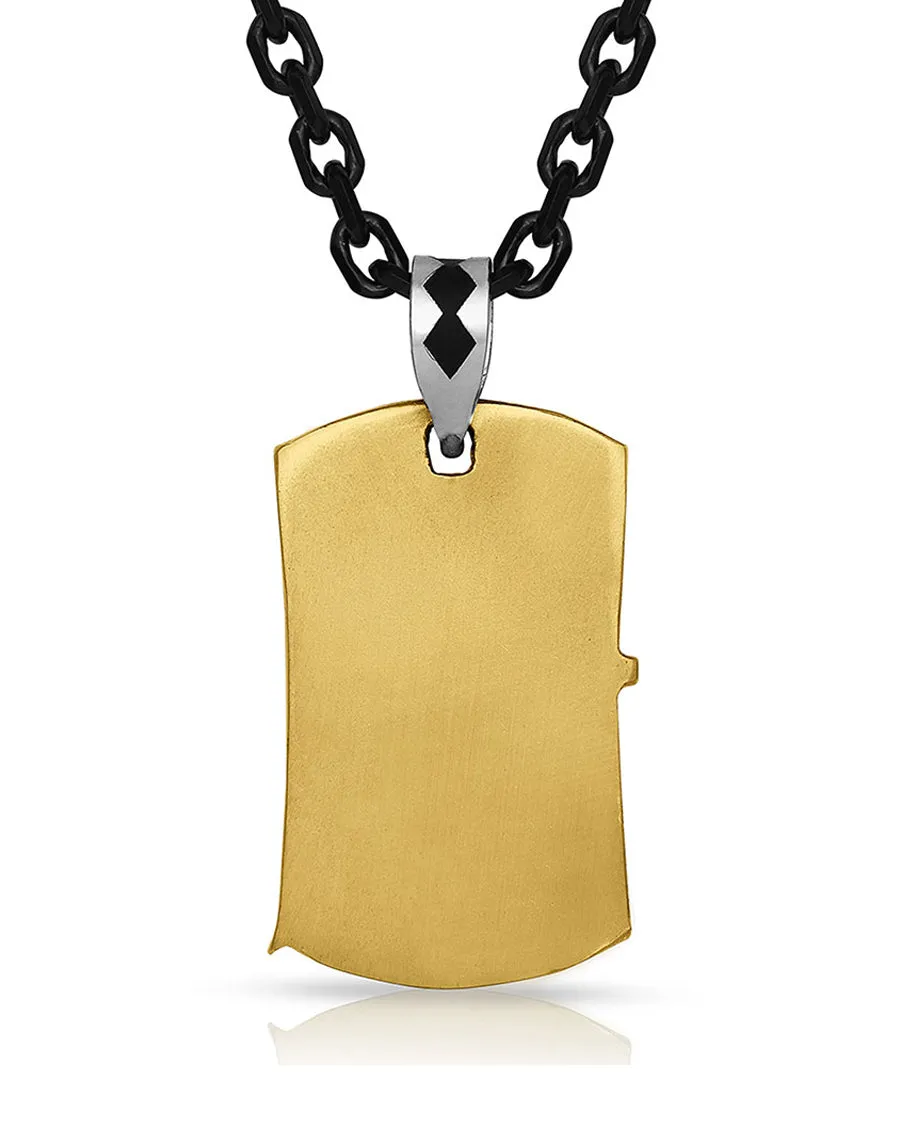 Kneeling At The Cross Dog Tag Necklace