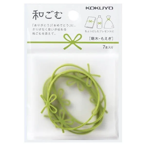 KOKUYO gomu-W1 shape rubber band bow ribbon blessing 4 colors 7 pcs