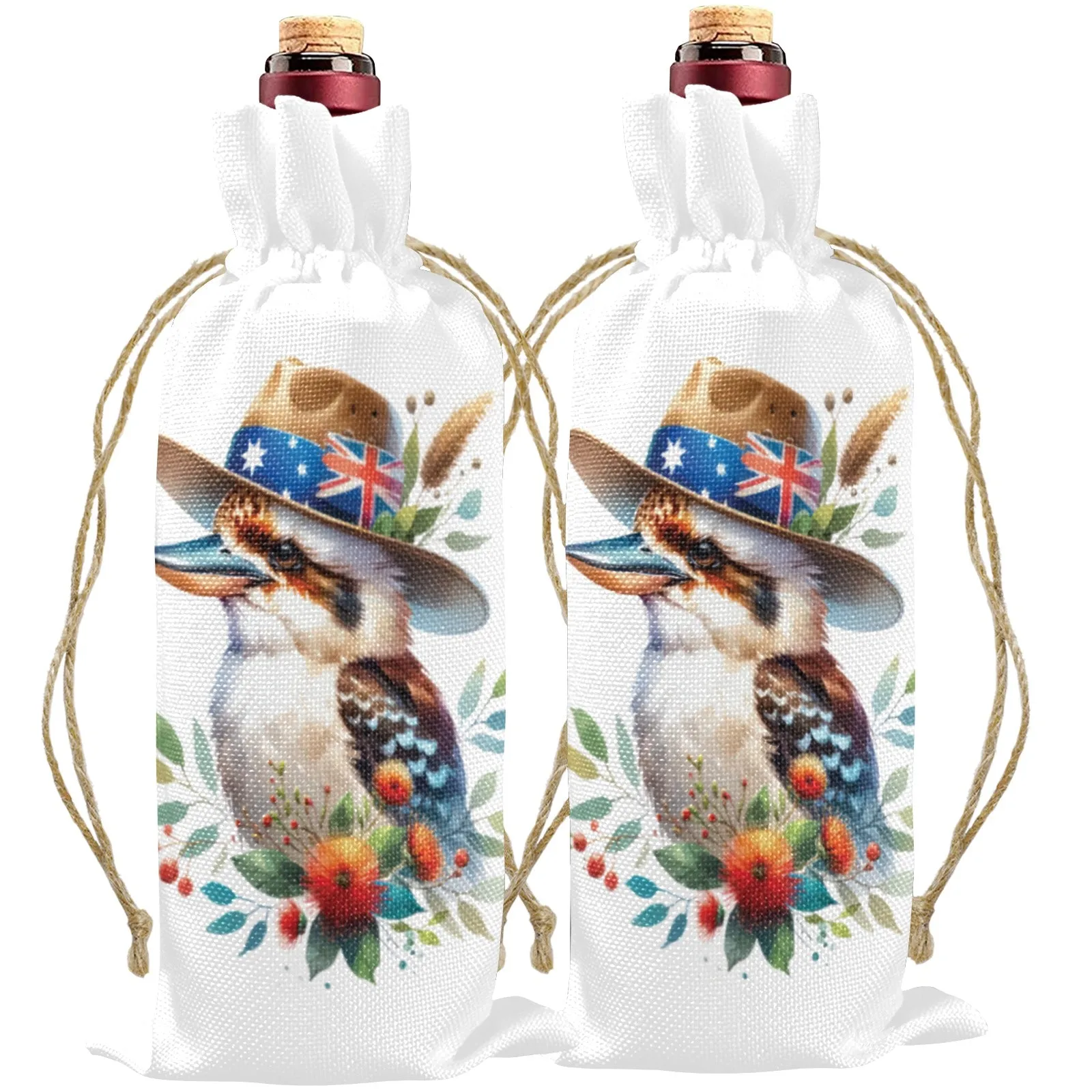 Kookaburra awd1338 Linen Wine Bottle Bag