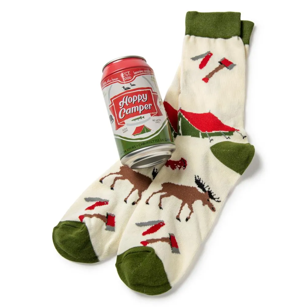 Little Blue House Men's Beer Can Socks - Hoppy Camper